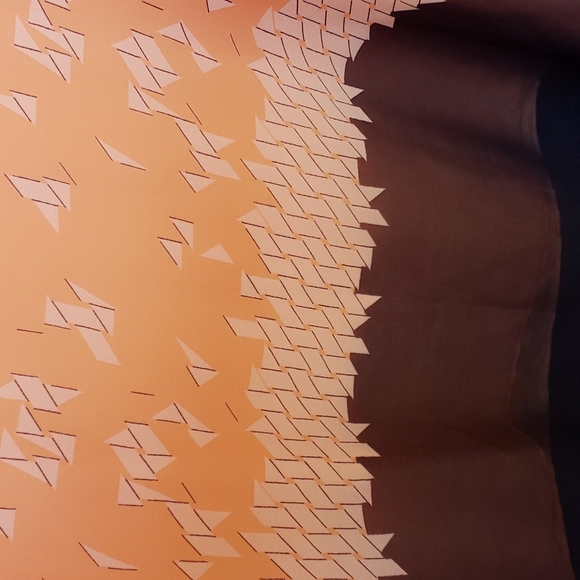 STUDIO M Max Scarf Print Boatneck Sleeveless A-Line Shift Dress Peach sz M - Picture 3 of 7